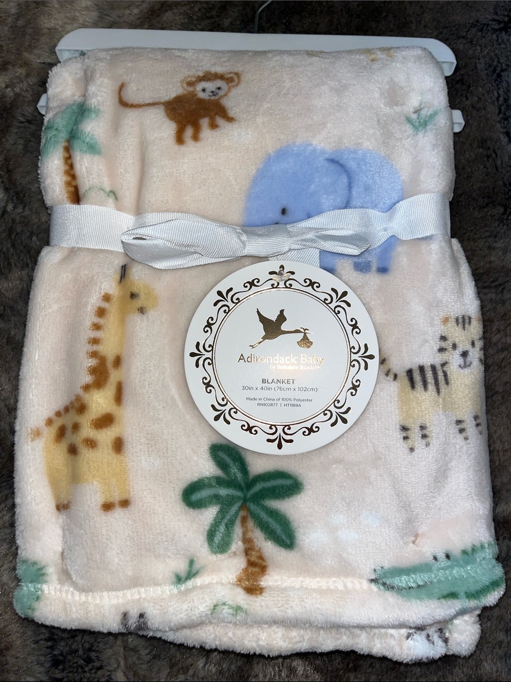 Zebra Giraffe Lion Monkey Elephant security Blanket throw Baby Boy  Girl Gift